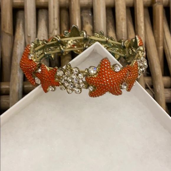 Starfish Bracelet Coral and bling - Picture 1 of 6